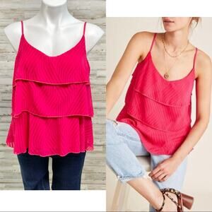 Anthropologie Amadi Ameline Tank Top Sleeveless Womens Size S Fuchsia Pink